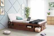 Funktionsbett Bali 150x200 cm - Bett mit Bettkasten und viel Stauraum - Inkl. Lattenrost - Memomad