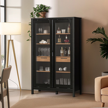 Vitrinenschrank SoHo - Schwarz und Oak