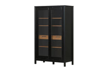 Vitrinenschrank SoHo - Schwarz und Oak - Memomad