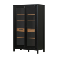 Vitrinenschrank SoHo - Schwarz und Oak