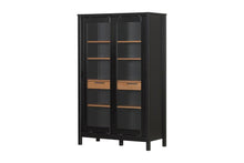 Vitrinenschrank SoHo - Schwarz und Oak - Memomad