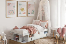 Funktionsbett Bali 90x190 cm - Einzelbett mit Bettkasten und viel Stauraum - Inkl. Lattenrost - Memomad