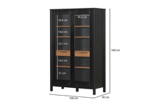 Vitrinenschrank SoHo - Schwarz und Oak - Memomad