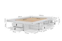 Funktionsbett Bali 140x200 cm - Bett mit Bettkasten und viel Stauraum - Inkl. Lattenrost - Memomad